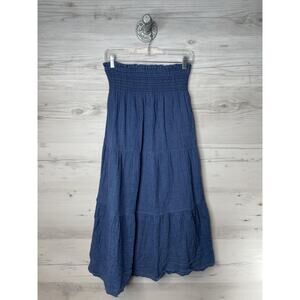GAP Skirt Womens Extra Small Petite Blue Pull On Gauze Medium Wash 100% Cotton